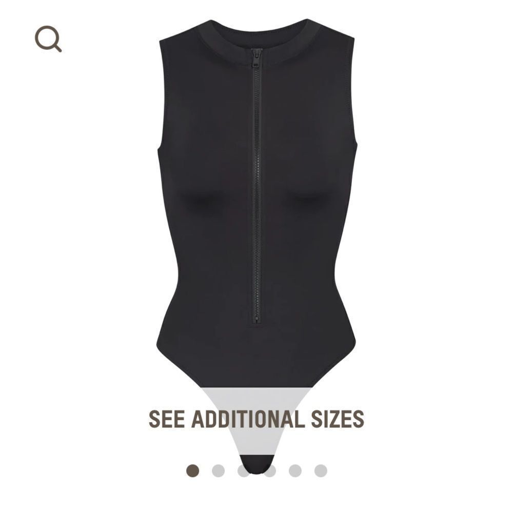 SKIMS SWIM ZIP FRONT SLEEVELESS ONE PIECE ALMOND 4XL NWT - Picture 4 of 11